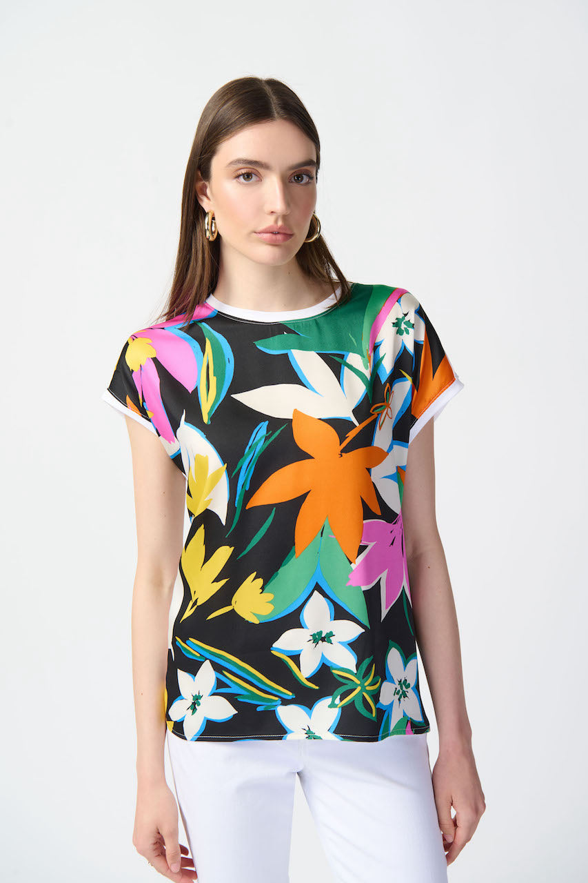 La blouse motifs floraux multicolores de Joseph Ribkoff