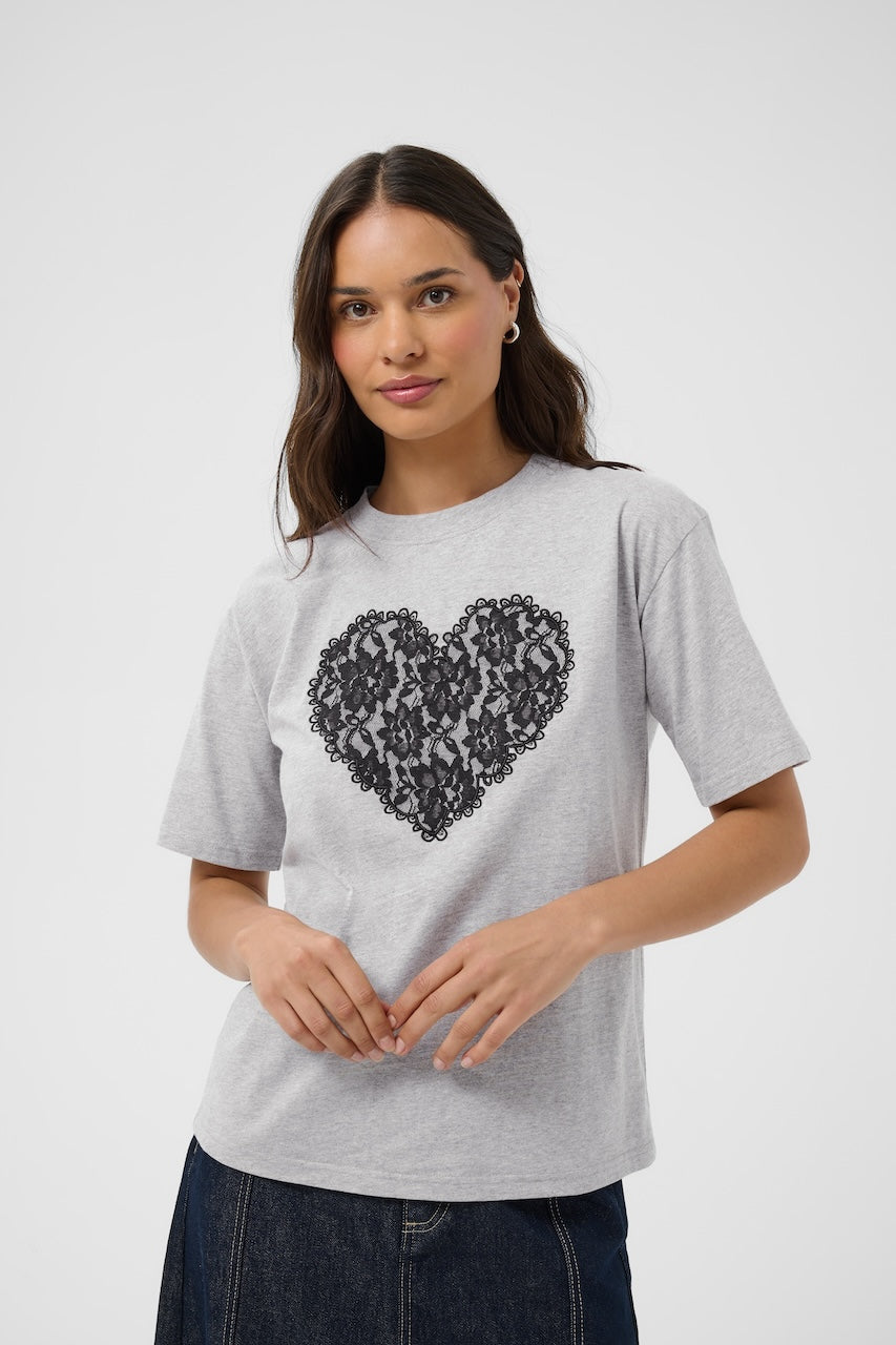 Le t-shirt à motif cœur Kaffe | 10512122