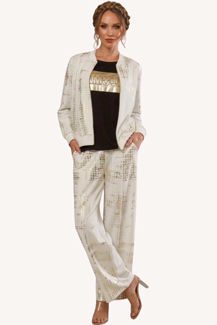 La veste imprimé doré Tricotto | 56141