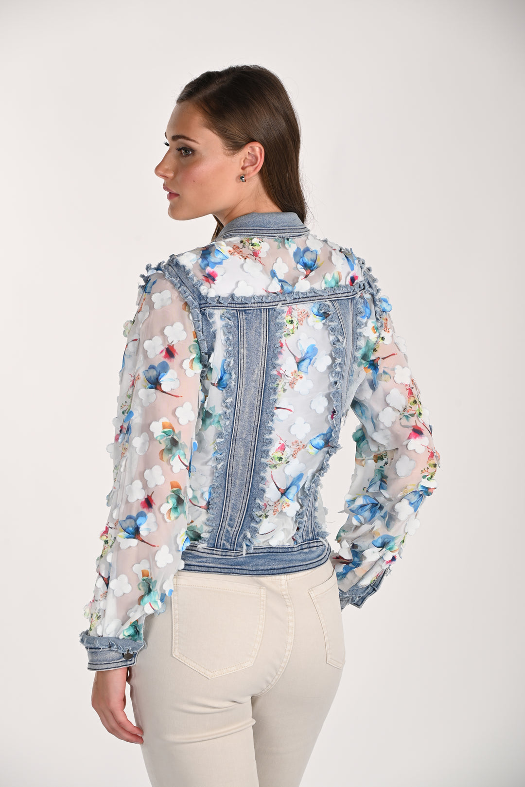 La veste en denim à détails floraux Frank Lyman | 261601