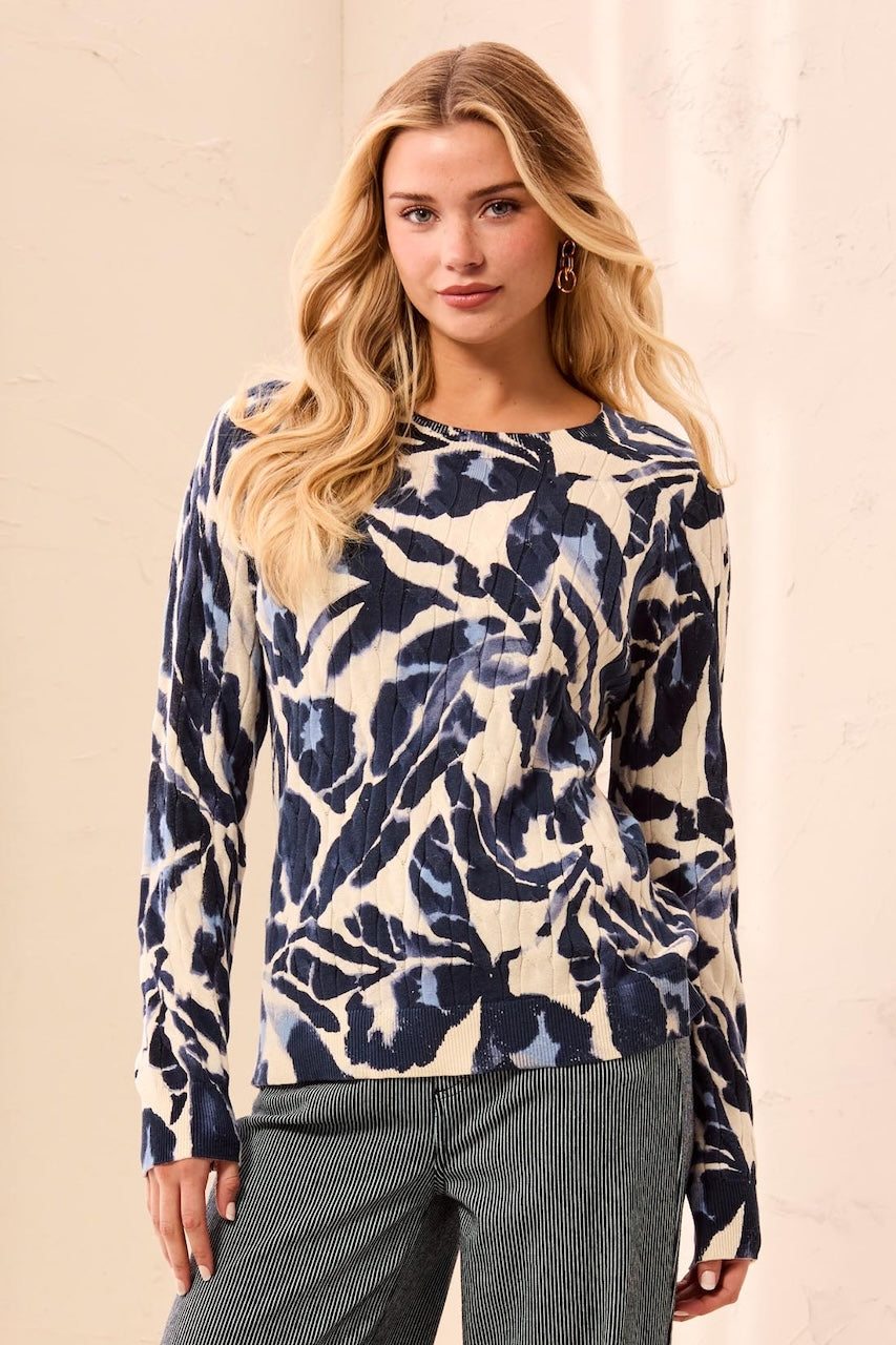Le pull imprimé texturé Tribal | 2383O-576