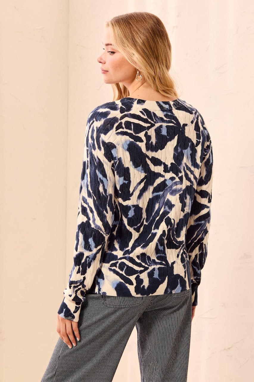 Le pull imprimé texturé Tribal | 2383O-576