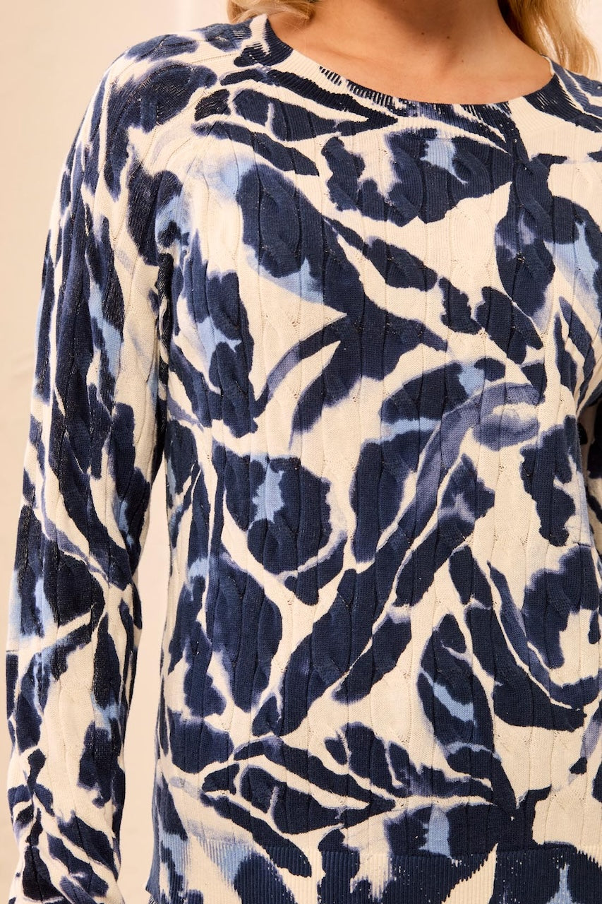 Le pull imprimé texturé Tribal | 2383O-576