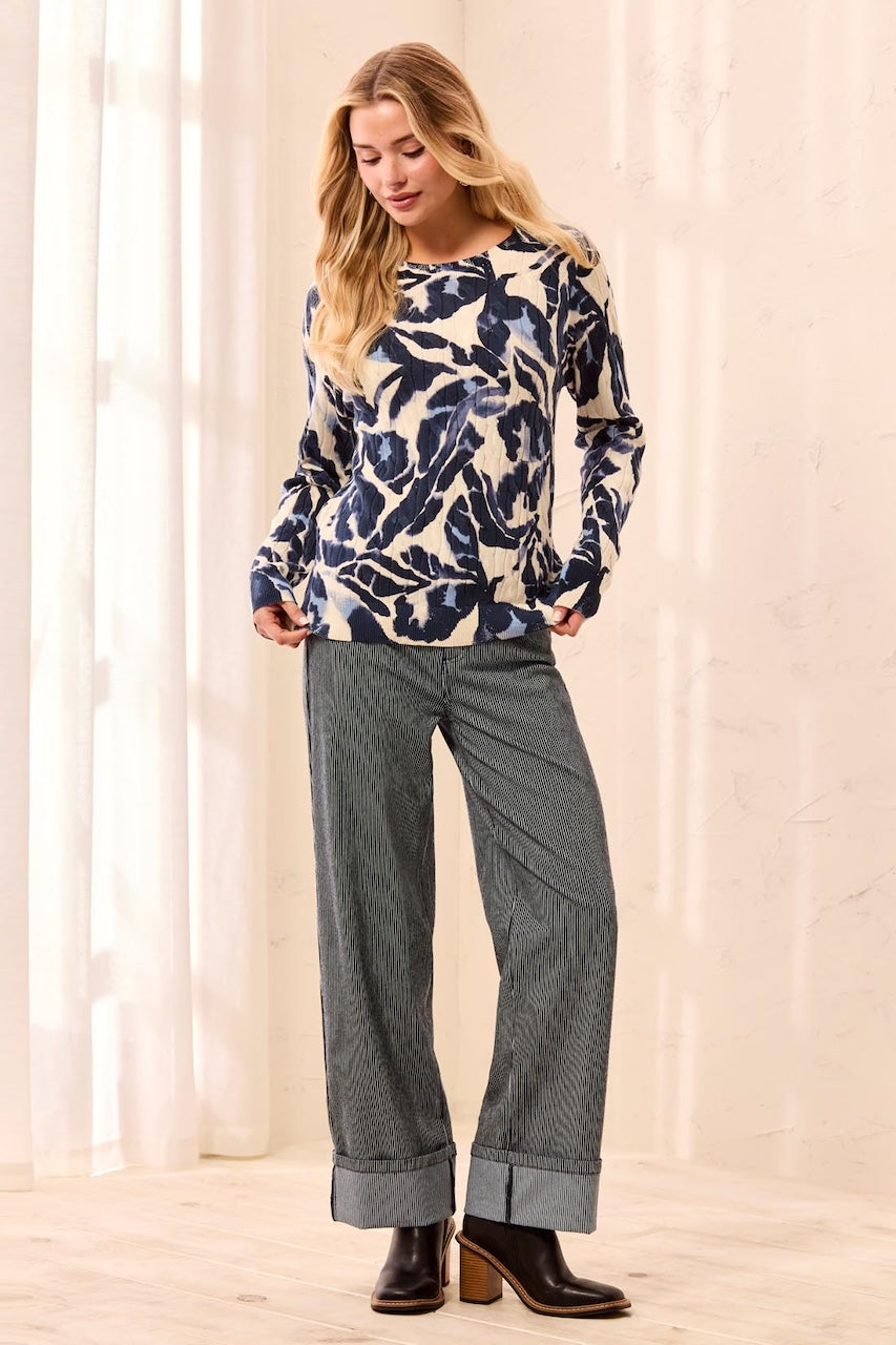 Le pull imprimé texturé Tribal | 2383O-576