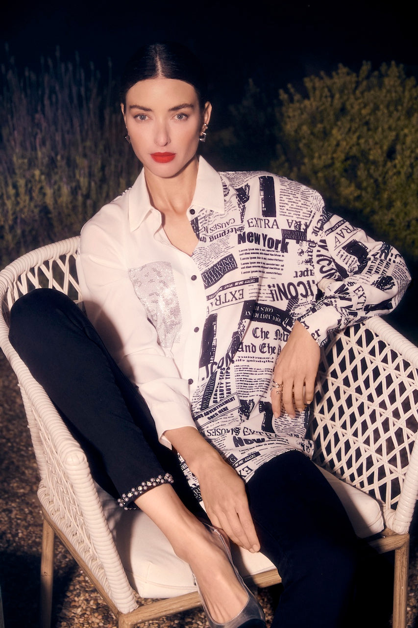 Le jean perle et boucle à la cheville Frank Lyman | 191116u