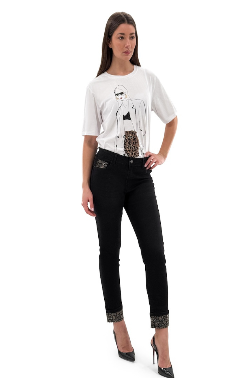 Le jean slim à ornements Orly | 252197