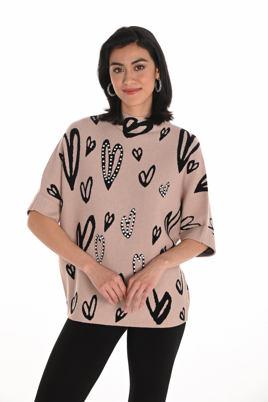 Le pull motif de coeurs Frank Lyman | 253721