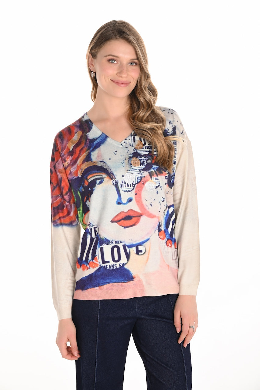 Le pull imprimé abstrait Frank Lyman | 253816