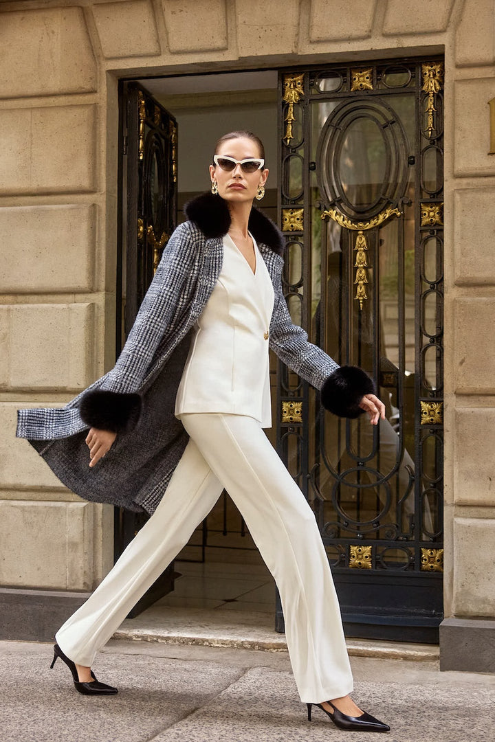 Le manteau en jacquard à carreaux Joseph Ribkoff | 253900