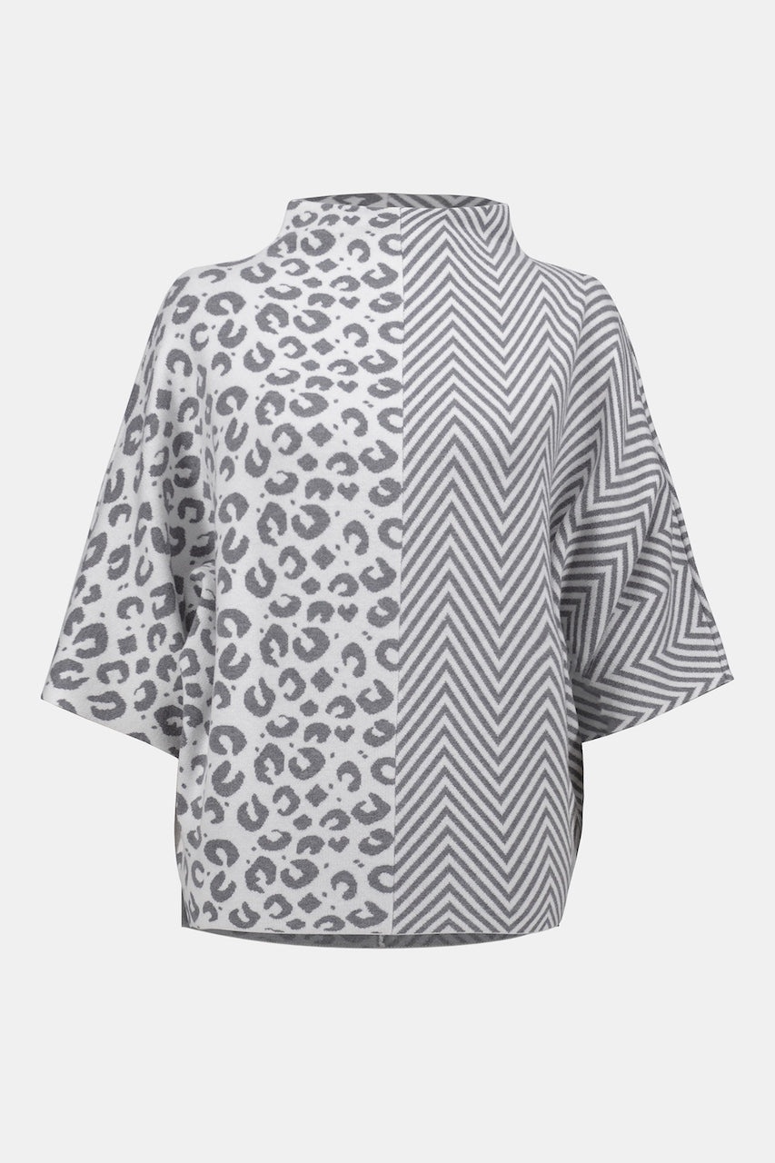 Le tricot boxy à imprimé mixte - Joseph Ribkoff | 253981