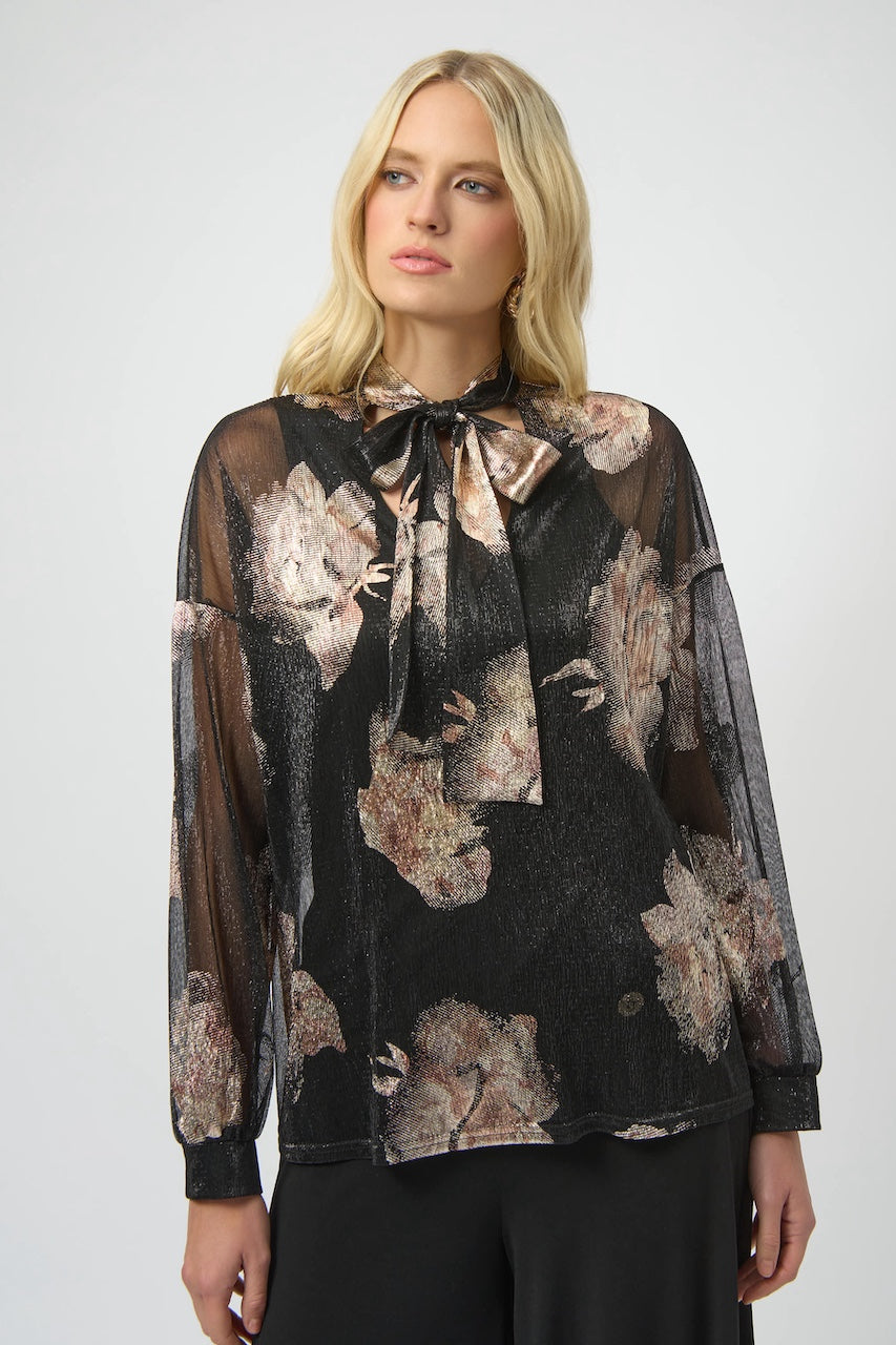 Le haut métallisé à motif floral Joseph Ribkoff | 254029