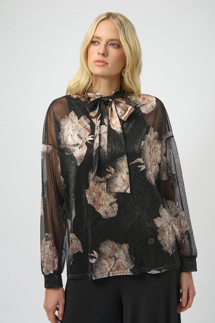Le haut métallisé à motif floral Joseph Ribkoff | 254029
