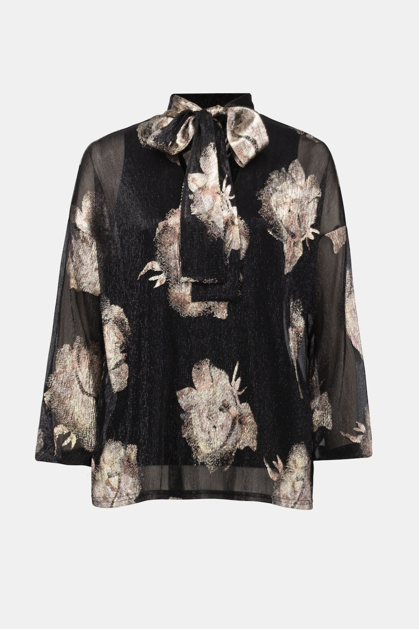 Le haut métallisé à motif floral Joseph Ribkoff | 254029