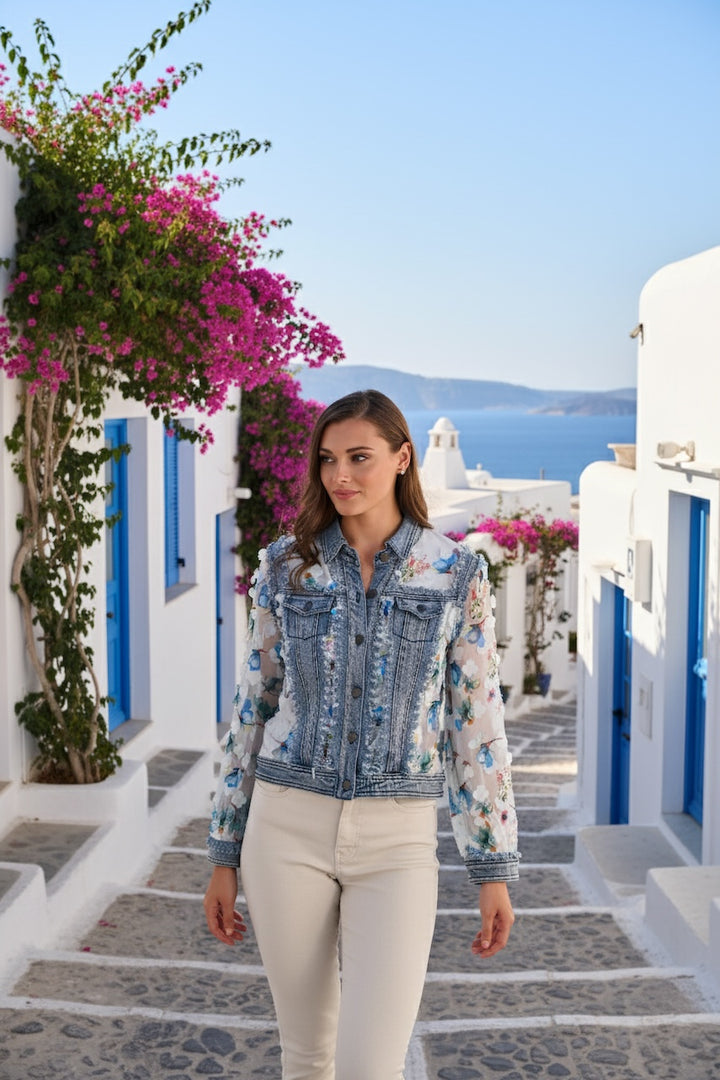 La veste en denim à détails floraux Frank Lyman | 261601