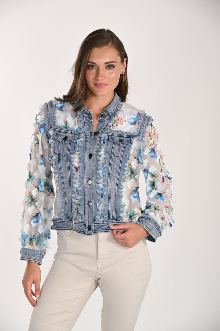 La veste en denim à détails floraux Frank Lyman | 261601