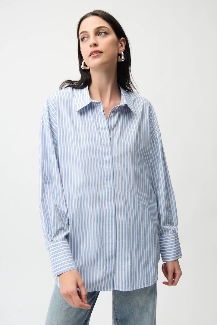 La blouse boxy en Tencel à rayures Joseph Ribkoff | Hots | 261931