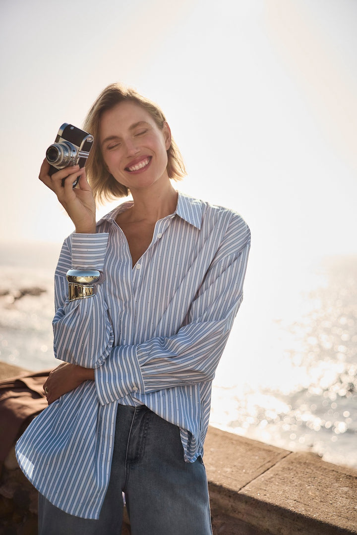 La blouse boxy en Tencel à rayures Joseph Ribkoff | Hots | 261931