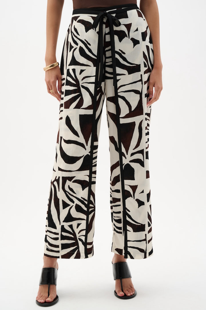 Le pantalon à jambe large à imprimé tropical Joseph Ribkoff | 262056