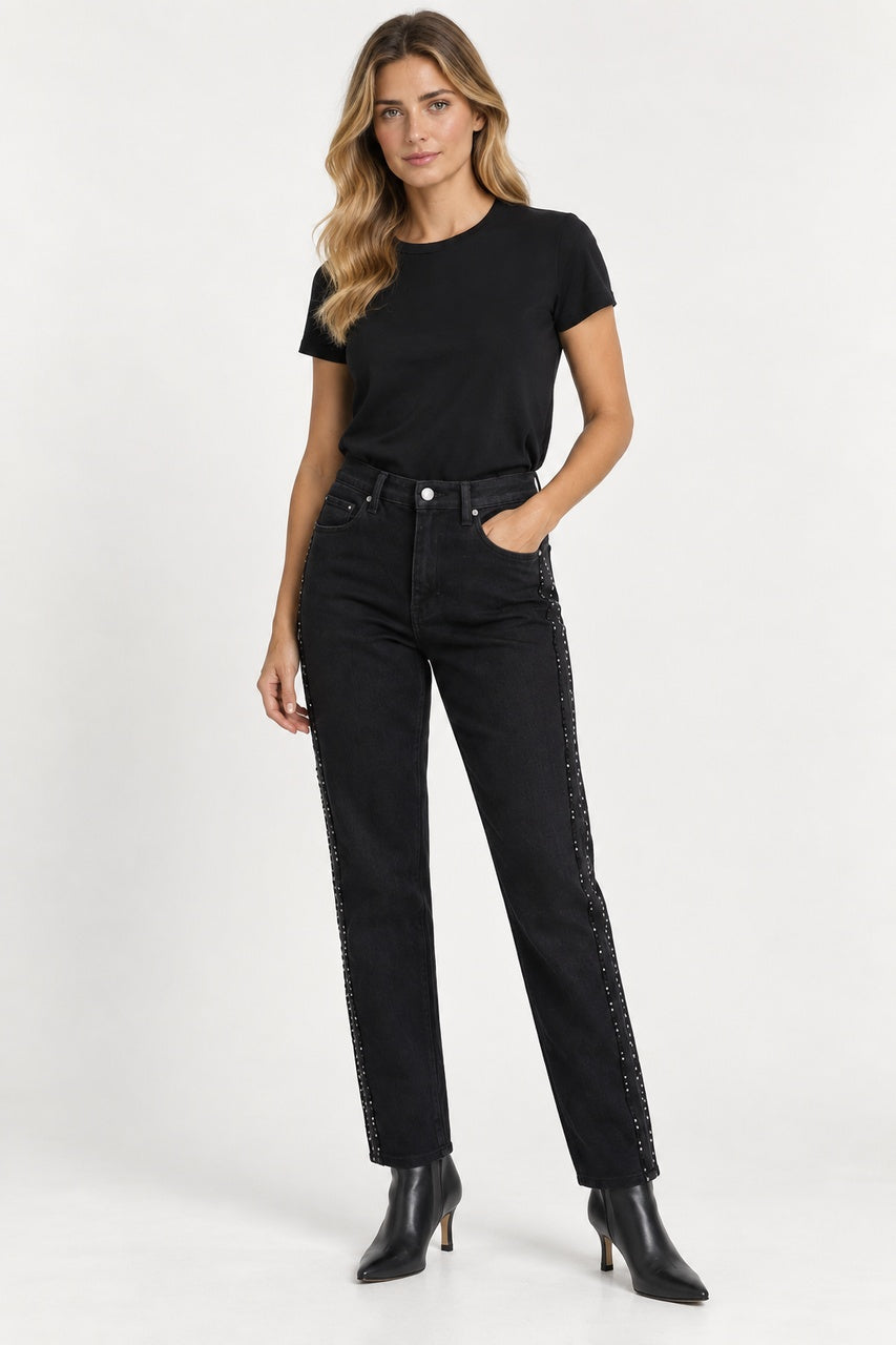 Le jean droit à strass Orly | 262167