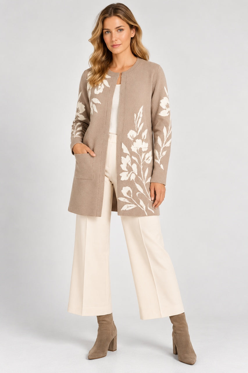 Le cardigan long à motif floral Orly | 262173
