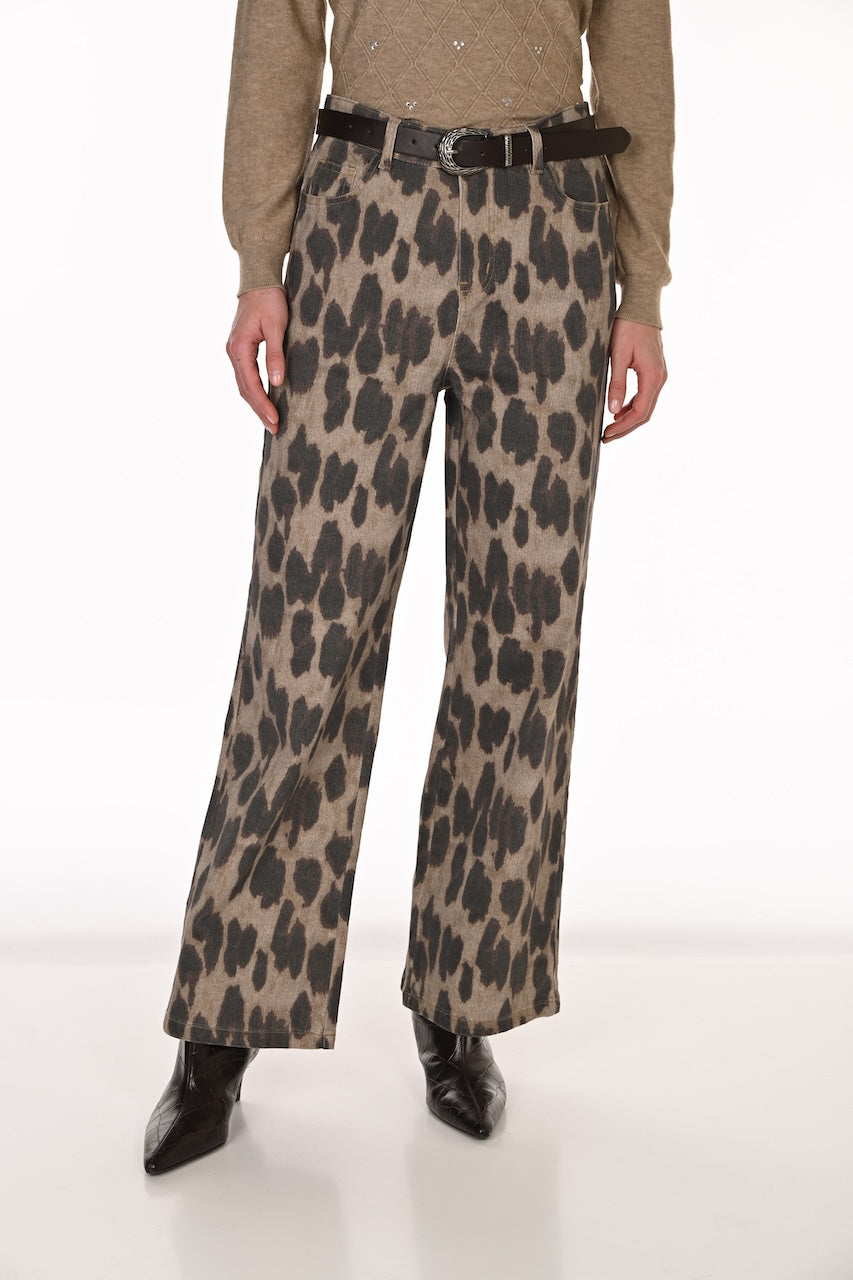 Le pantalon léopard à jambe large Frank Lyman | 263703
