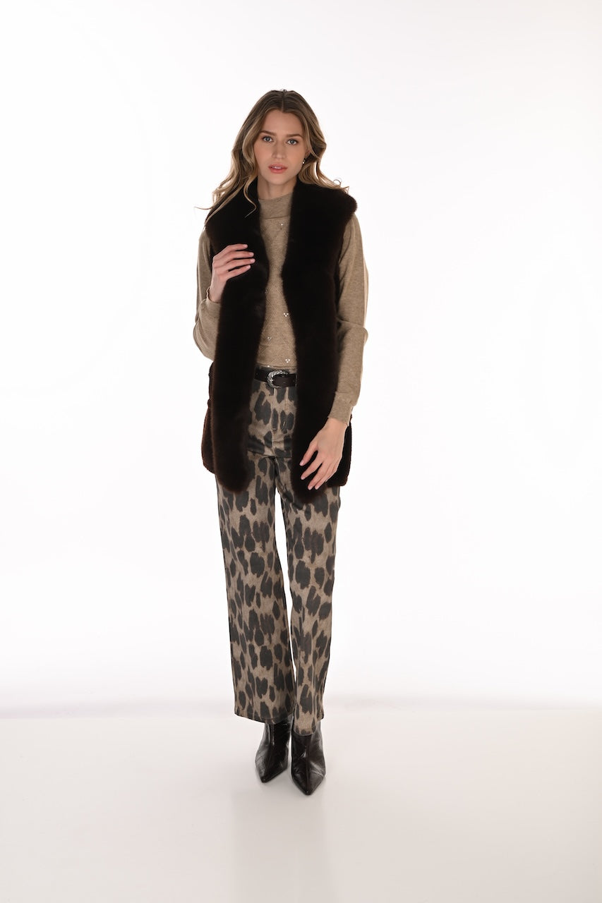 Le pantalon léopard à jambe large Frank Lyman | 263703