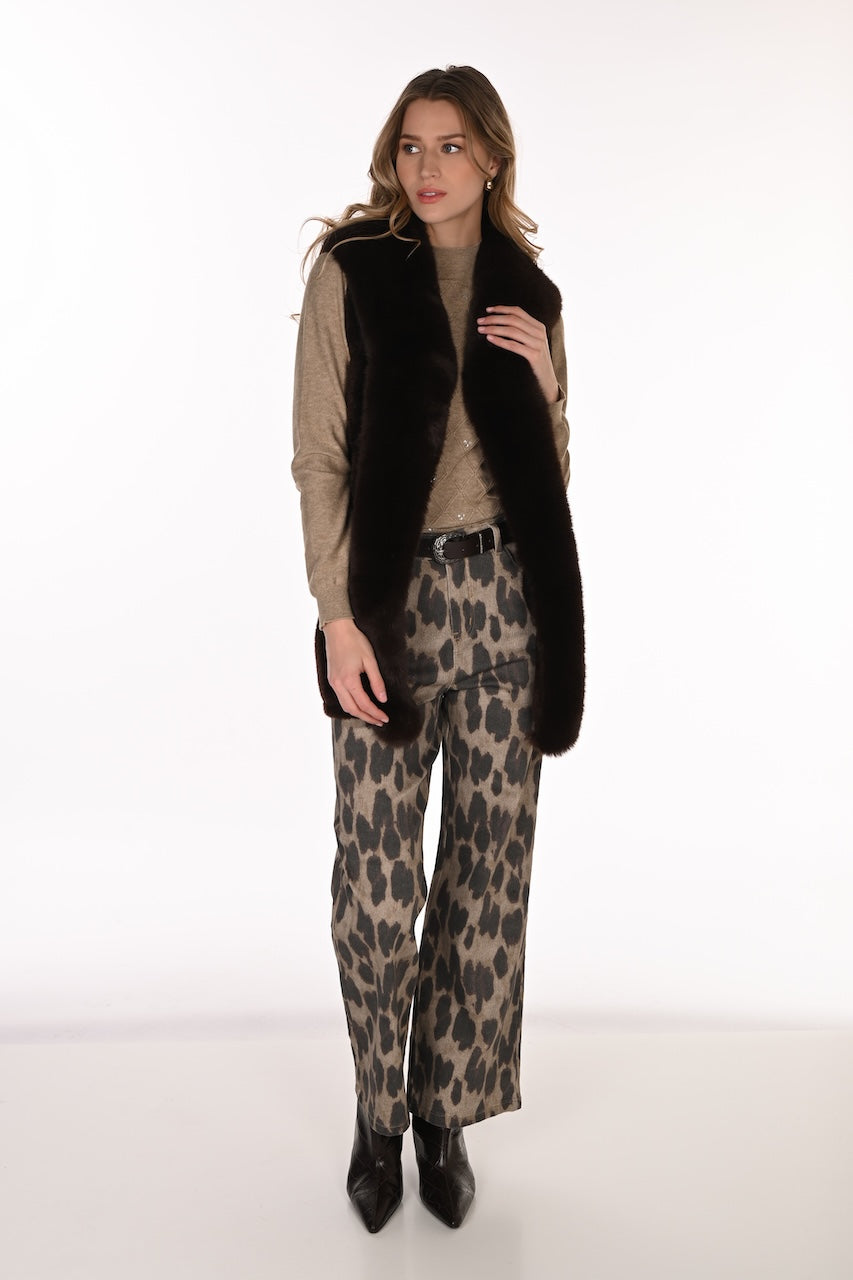 Le pantalon léopard à jambe large Frank Lyman | 263703