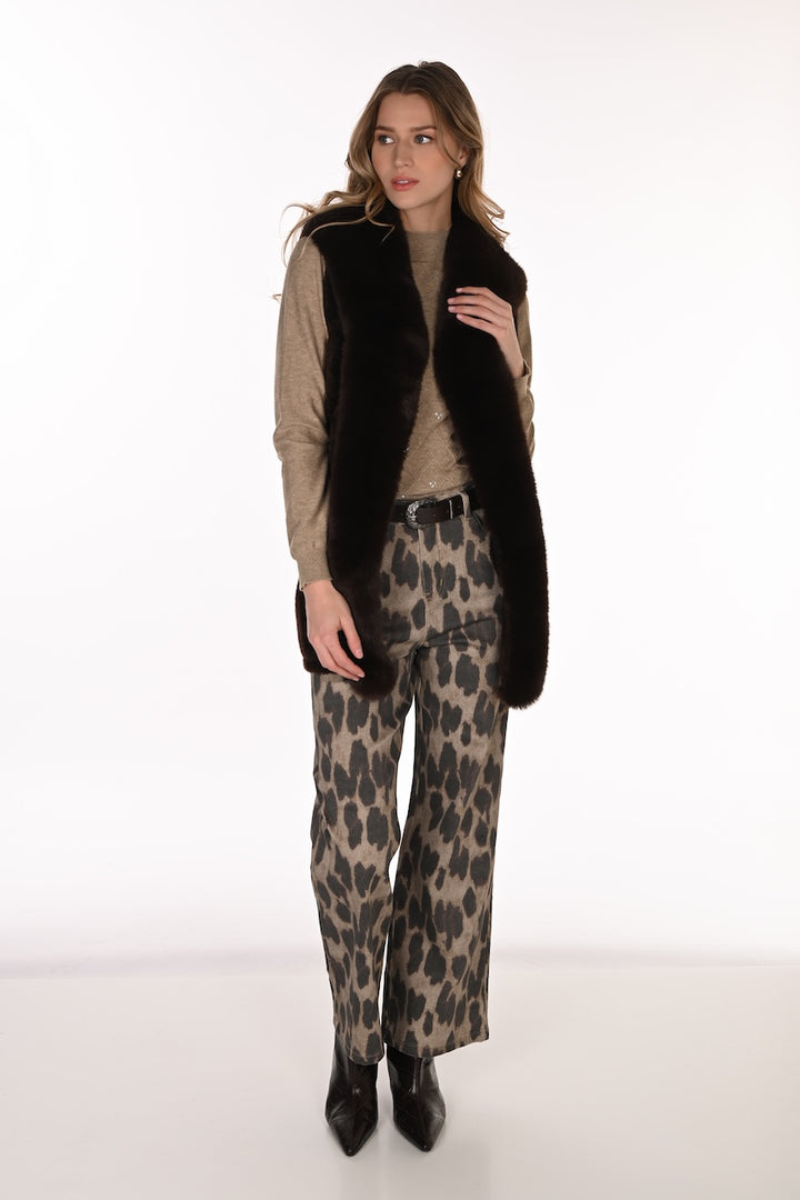 Le pantalon léopard à jambe large Frank Lyman | 263703