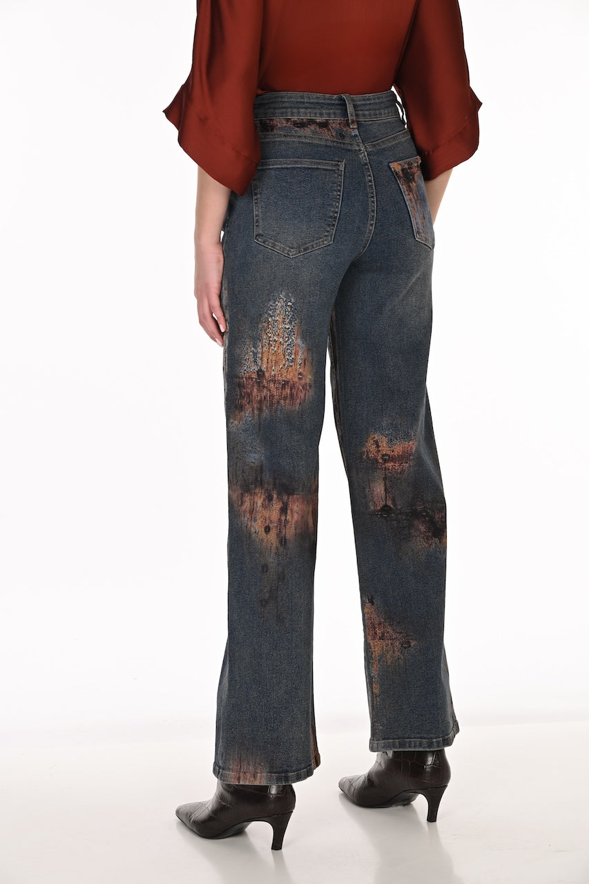 Le jean à jambe large imprimé Frank Lyman | 263743