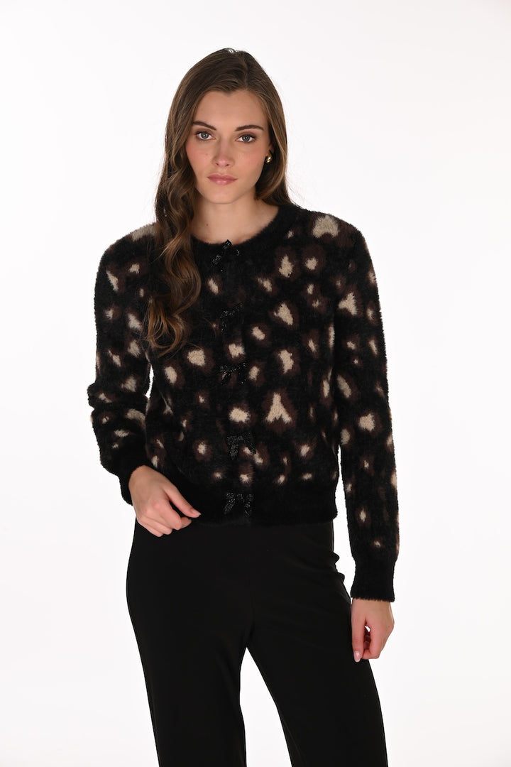 Le cardigan à imprimé léopard Frank Lyman | 263756