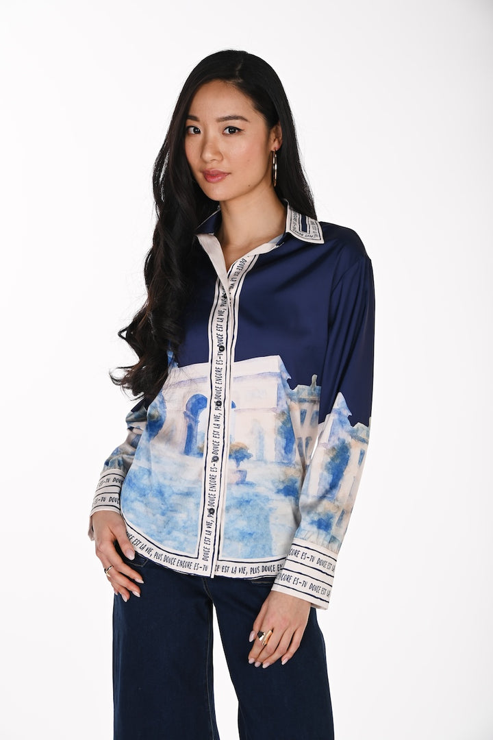 La chemise imprimée à détails bijoux Frank Lyman | 264814