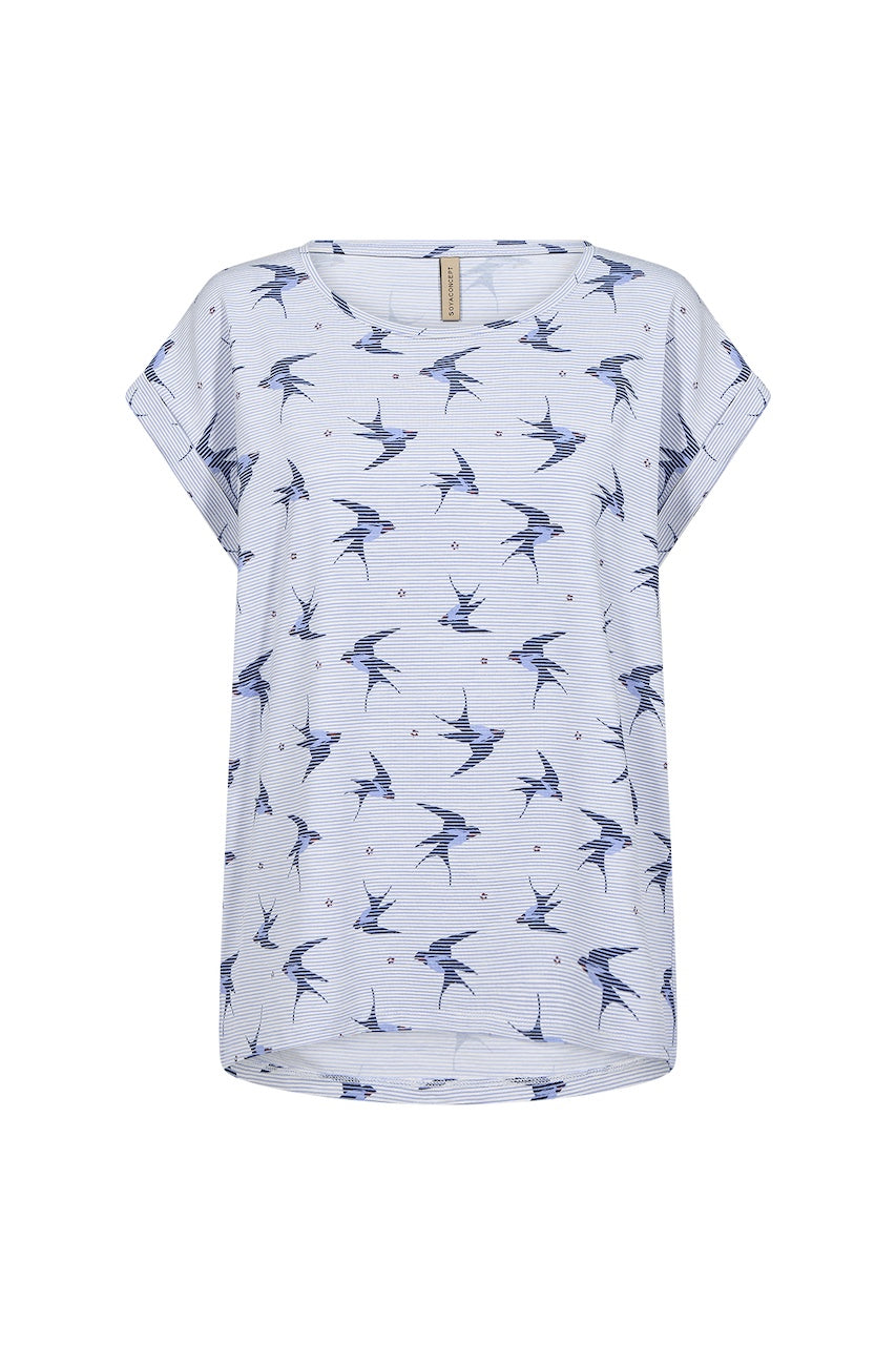 Le t-shirt imprimé oiseau Soya Concept | 27127