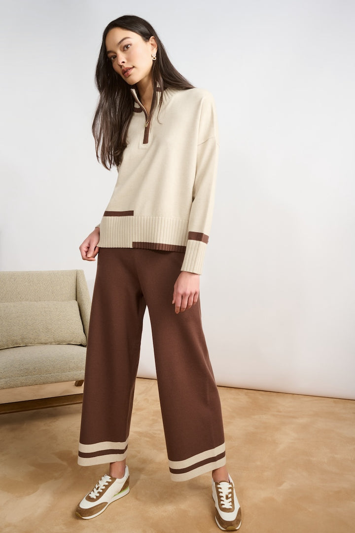 Le pantalon culotte en tricot à ourlet rayé Joseph Ribkoff | 271959