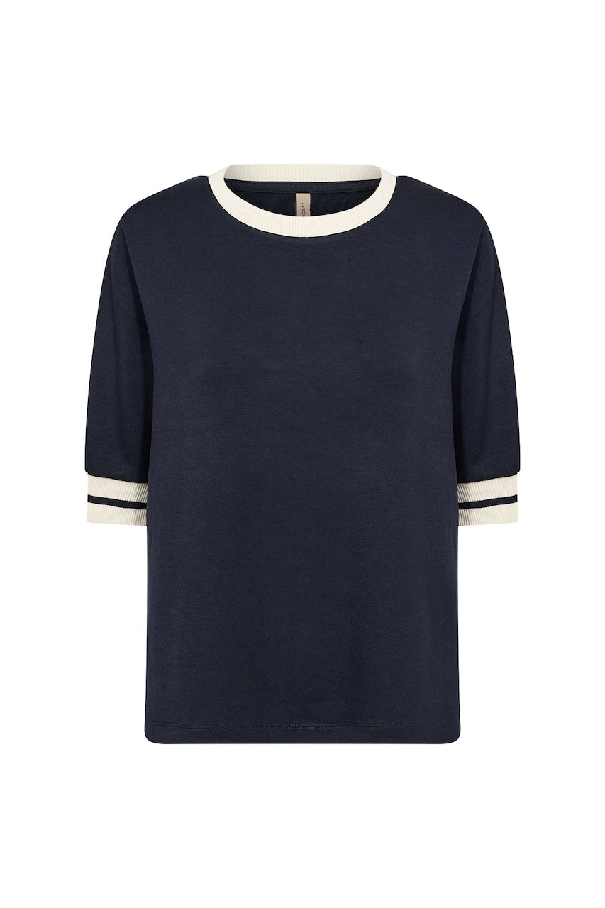 Le t-shirt bordure côtelée Soya Concept | 27436