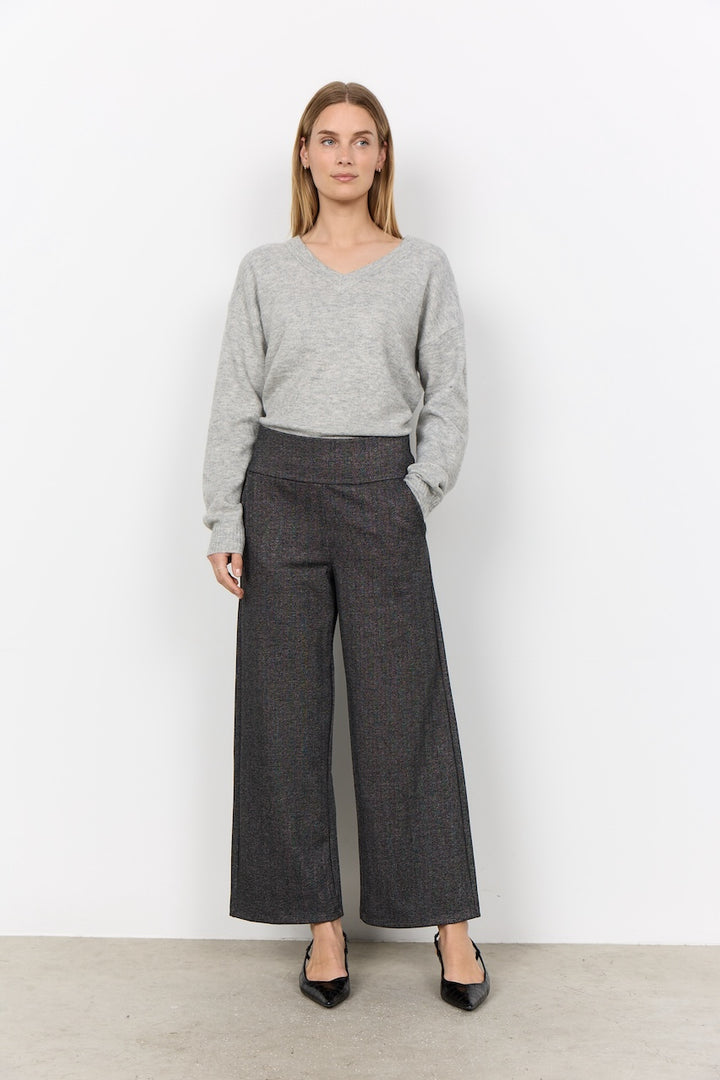 Le pantalon à jambe large texturé Soya Concept | 27814