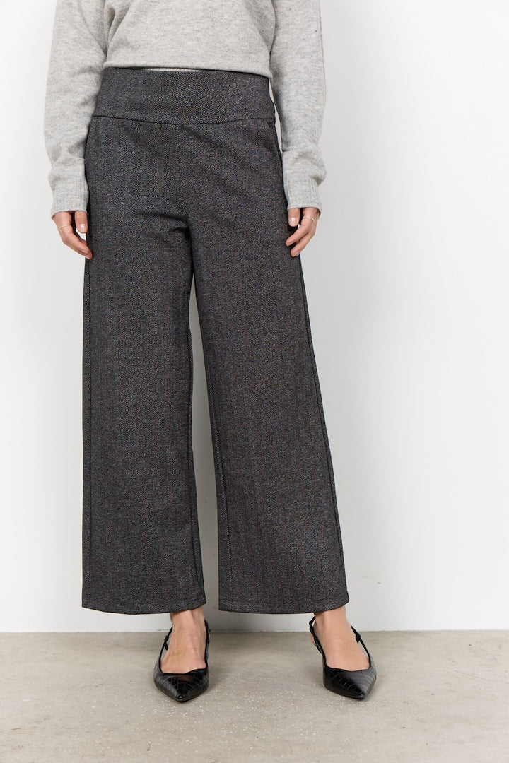 Le pantalon à jambe large texturé Soya Concept | 27814