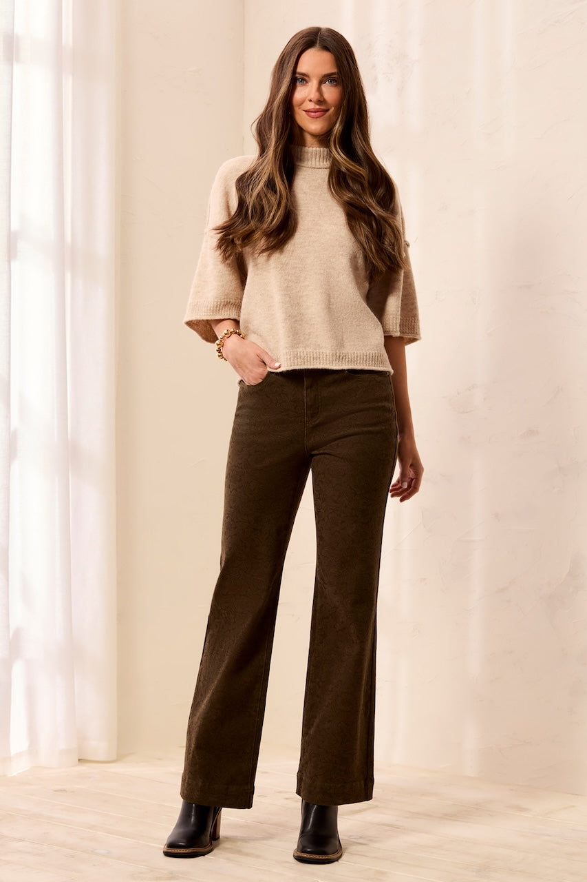 Le pantalon à jambe large texturé Tribal | 3200O-8397