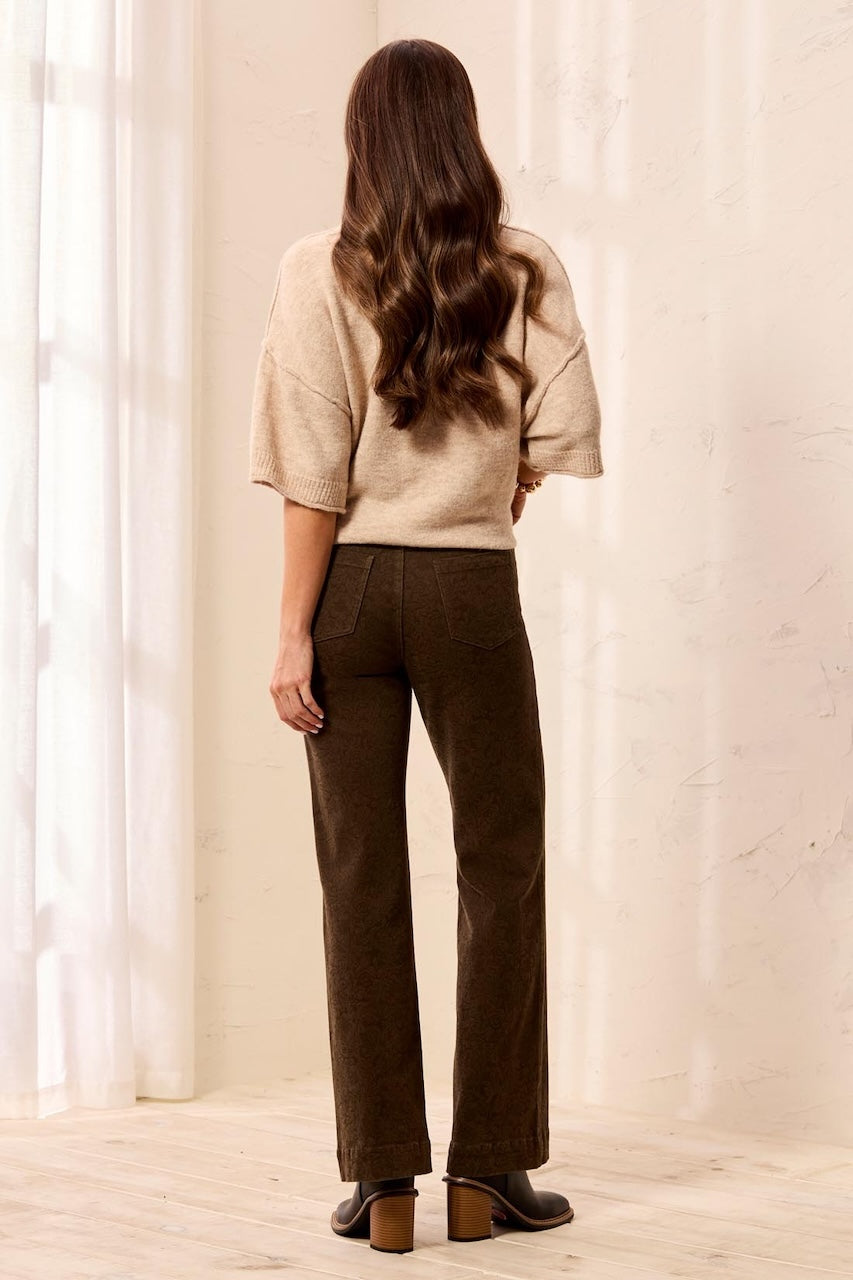 Le pantalon à jambe large texturé Tribal | 3200O-8397