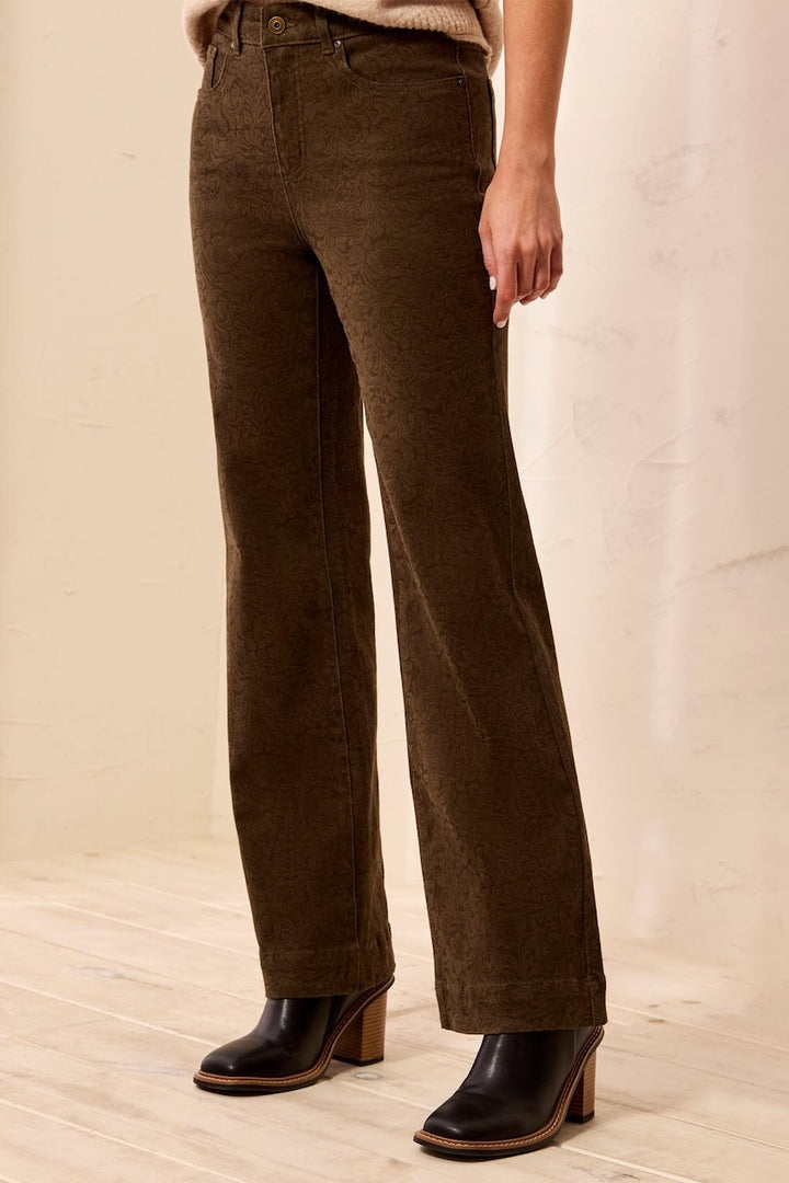 Le pantalon à jambe large texturé Tribal | 3200O-8397