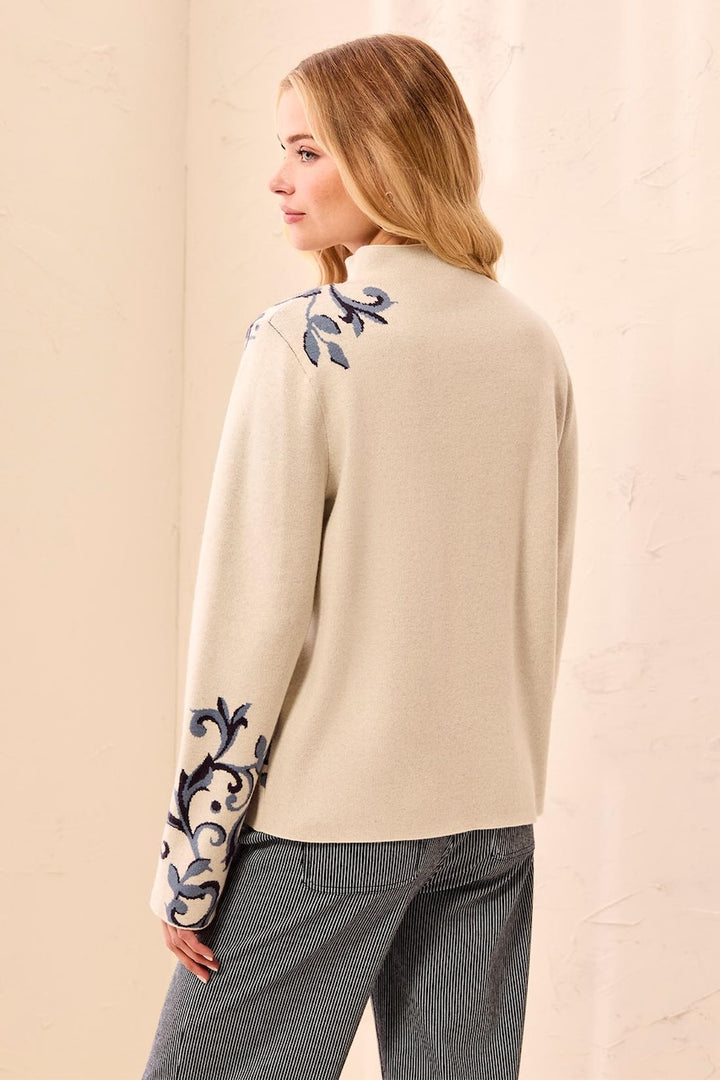 Le pull à col montant fleuri Tribal | 3227O-8012