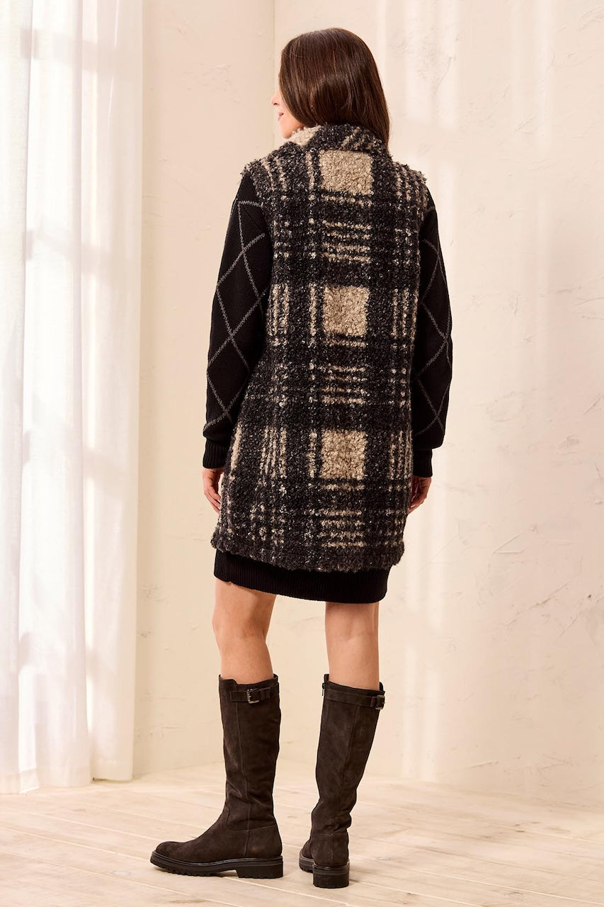 Le manteau sans manches à carreaux Tribal | 3235O-8542