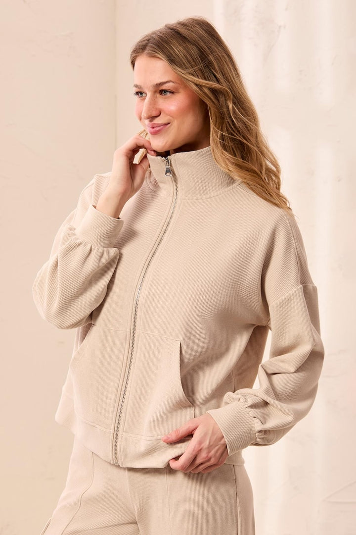 La veste zippée en maille gaufrée Tribal | 3277O-8561