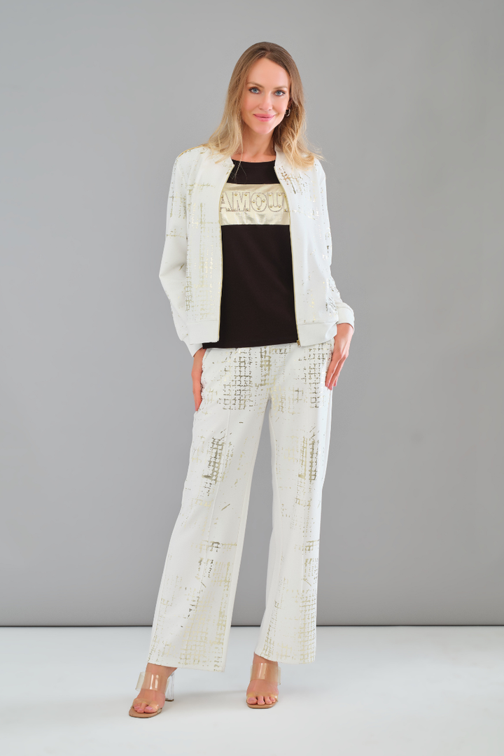 Le pantalon imprimé doré Tricotto | 56148