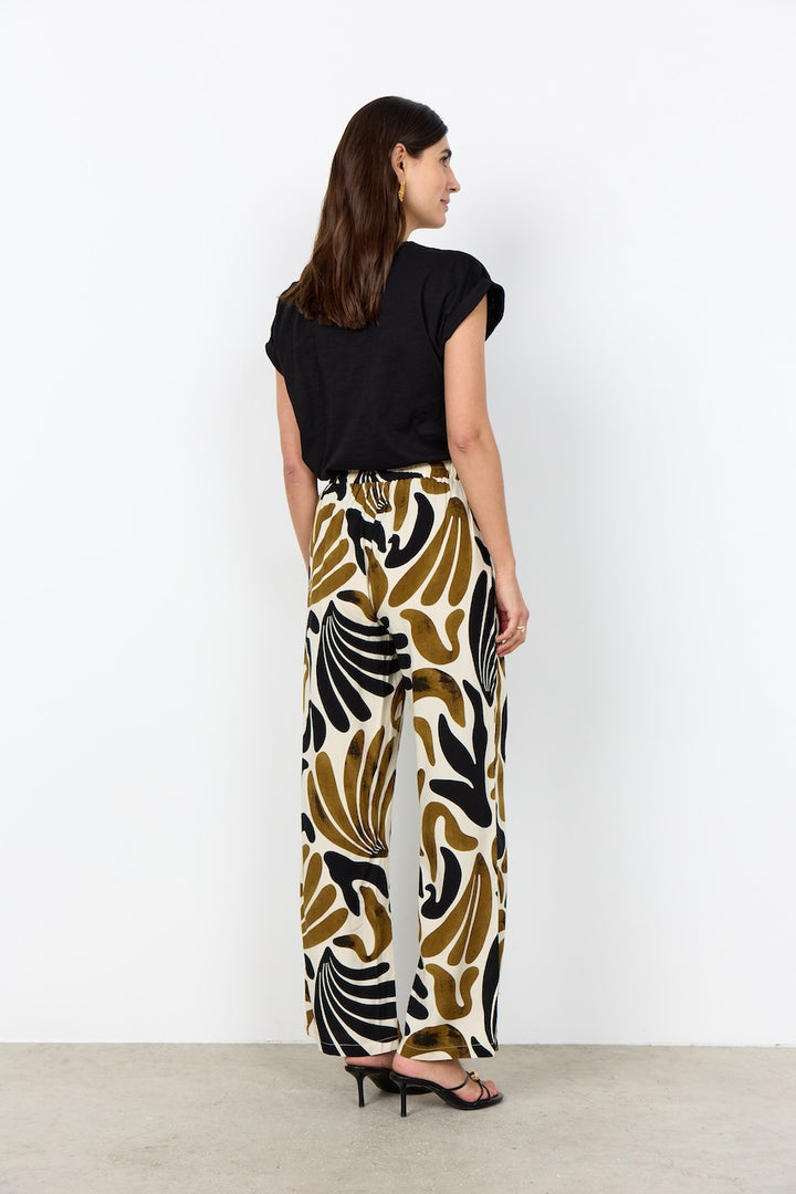 Le pantalon fluide imprimé abstrait Soya Concept | 41763