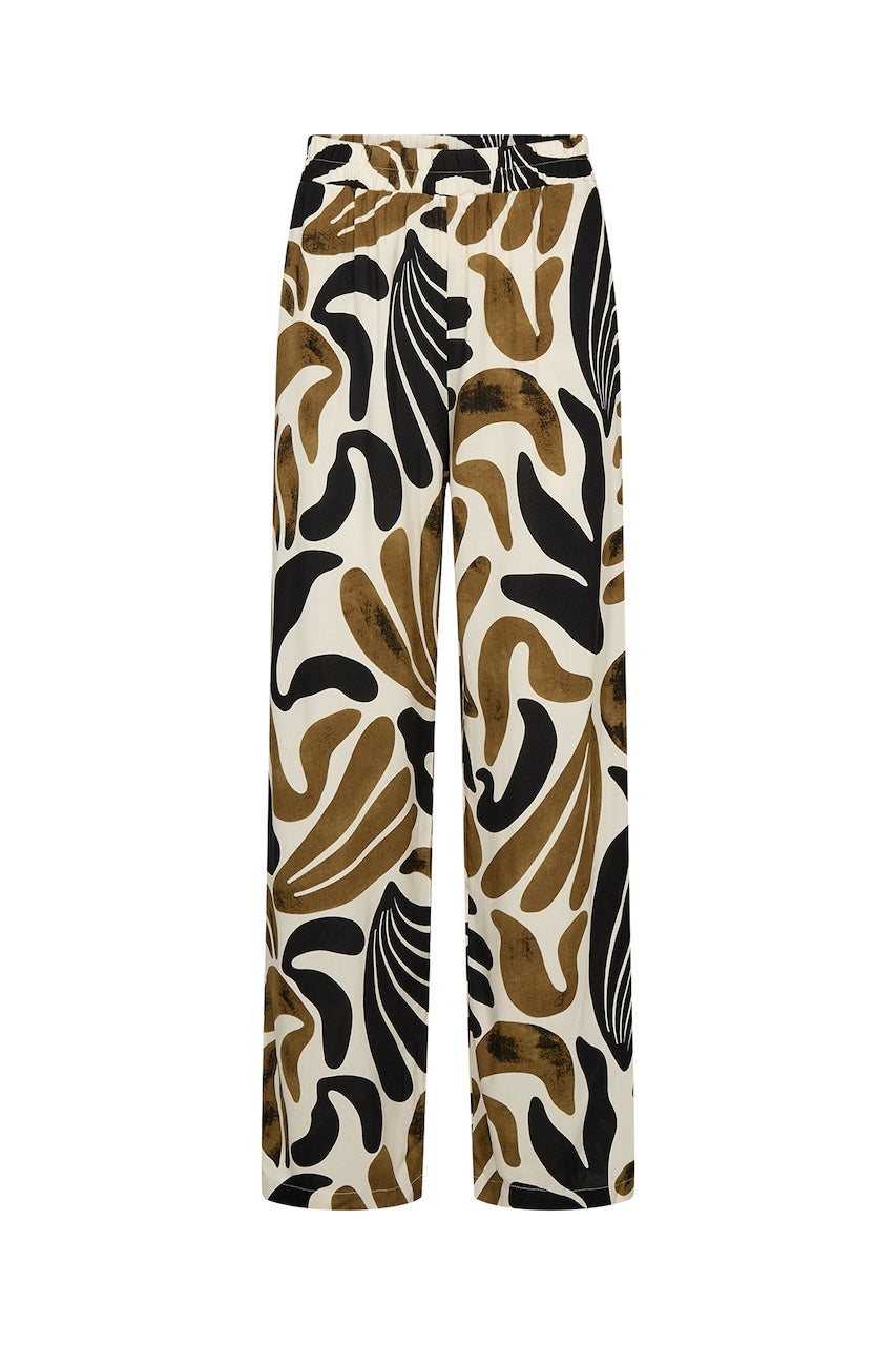 Le pantalon fluide imprimé abstrait Soya Concept | 41763