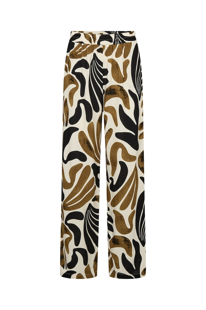 Le pantalon fluide imprimé abstrait Soya Concept | 41763