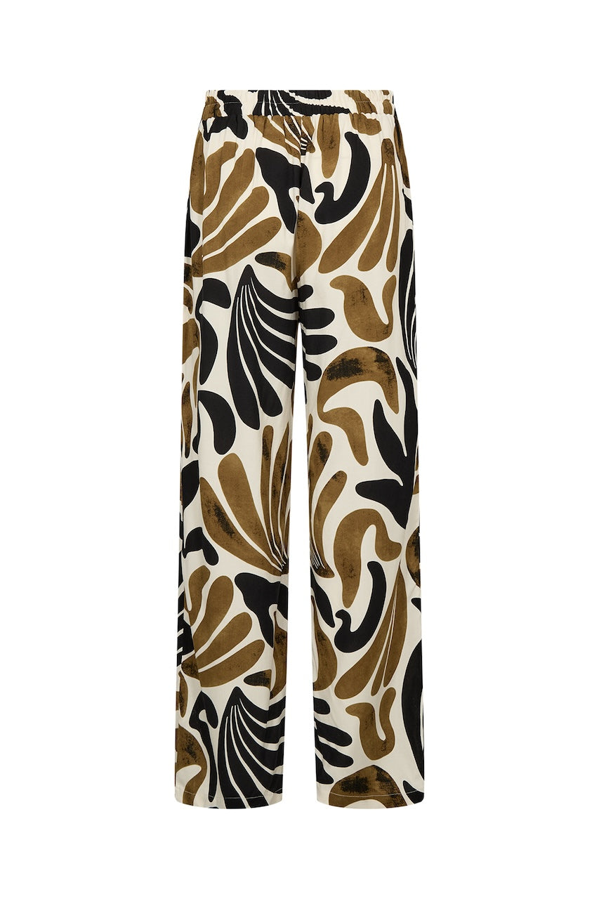Le pantalon fluide imprimé abstrait Soya Concept | 41763