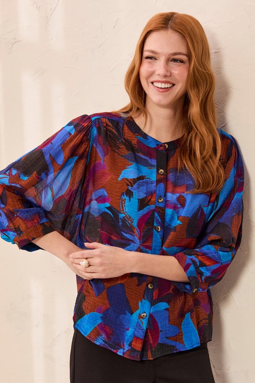 La blouse tissu fluide Tribal | 5539O-4996