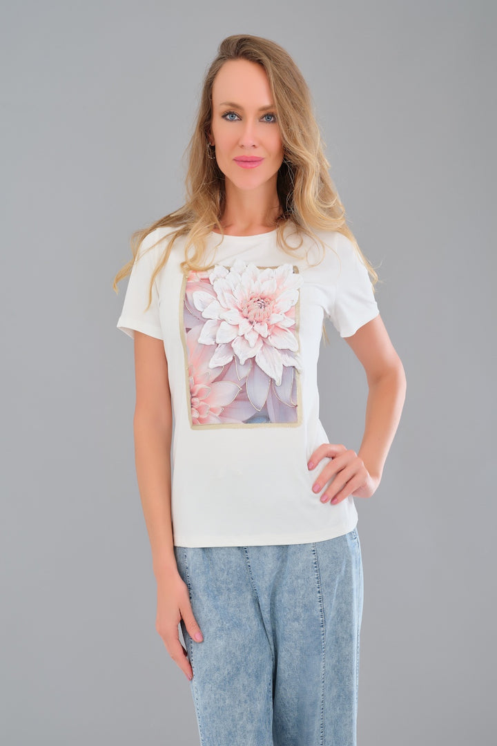 Le t-shirt motif floral Tricotto | 56233