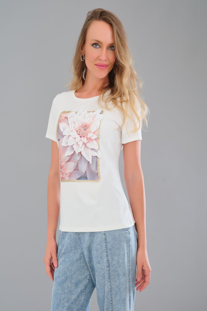 Le t-shirt motif floral Tricotto | 56233